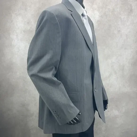 Jos A Bank Executive Collection Men’s 48R 100% Wool Suit Jacket Sport Coat Gray - Picture 3 of 8